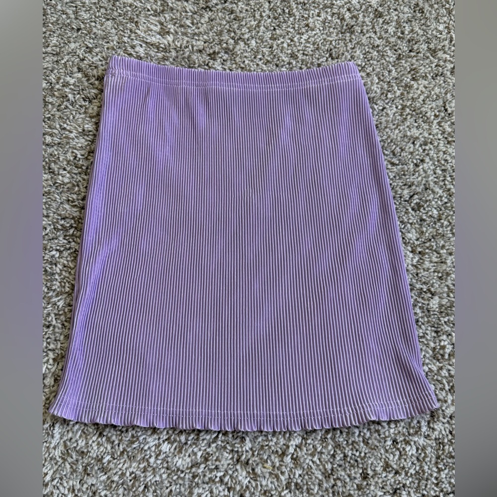 PrettyLittleThing Lilac Ribbed Mini Skirt